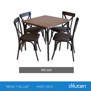 Mesa y silla crossback para restaurante en San Luis Potosí